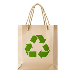 Eco-Friendly Shopping Bag with Green Recycling Symbol Design