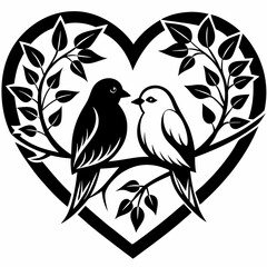 Love bird sitting on a branch