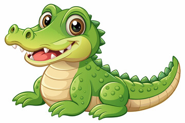 A cute cartoon  crocodile