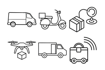 Express & Contactless Shipping vector Set