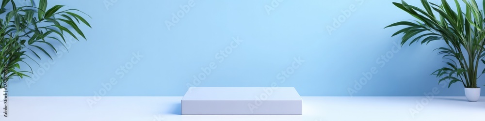 Poster conceptual depiction of rectangular carton with matte finish centered on smooth white surface with e