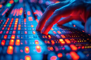 Dynamic dj mixing session  mastering the console for an unforgettable music experience