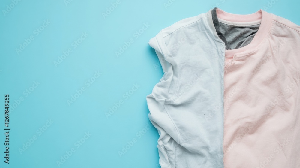 Poster Comparison of dirty and clean clothes showcasing freshness and cleanliness with space for text. Generative AI