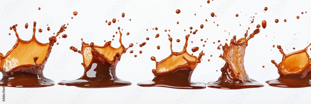 Poster dynamic splashes of liquid captured in sequential motion with striking clarity