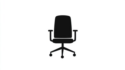 Office chair silhouette, simple design, for use in presentations or diagrams