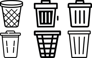 Trash Can Icons Set