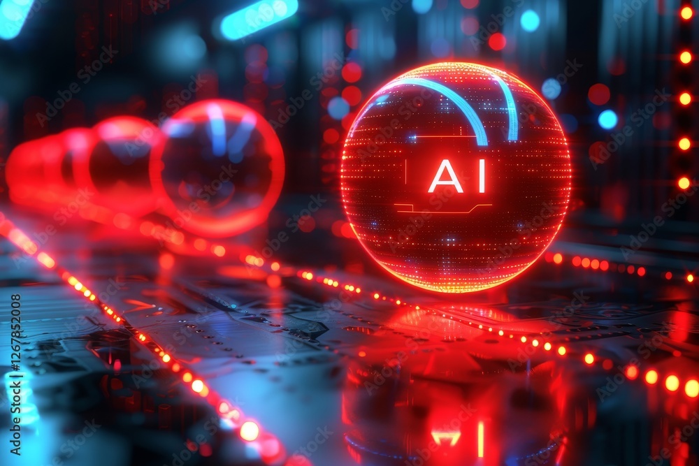 Aufkleber abstract futuristic background featuring digital technology and artificial intelligence concepts