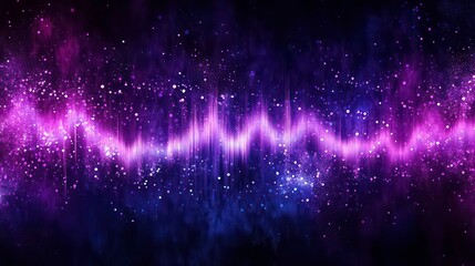 Fototapeta premium Abstract cosmic sound wave; digital art, purple, blue