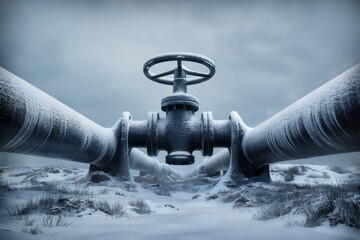 Big frozen gas pipeline in the hostile Northland