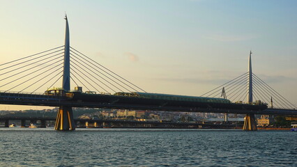 Bridge Scenic Side View Golden Hour Calm Waters