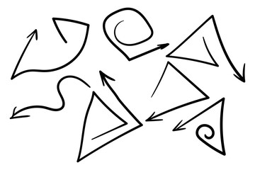 Business element icon in doodle style, arrow, infographic. Isolated vector illustration design. Hand drown business icon. Business idea concept.