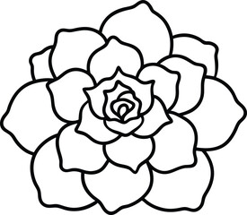 Fototapeta premium Begonia flower bold line art vector illustration