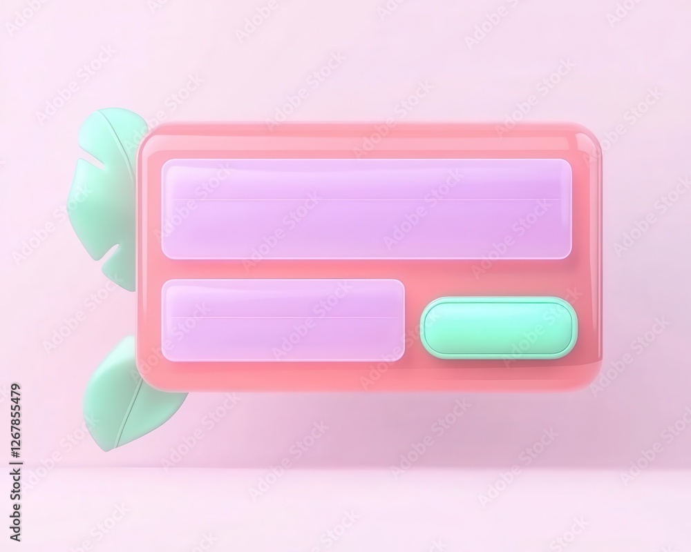 Aufkleber 3d pop-up banner concept with glowing call-to-action button
