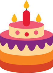 Birthday cake vector illustration