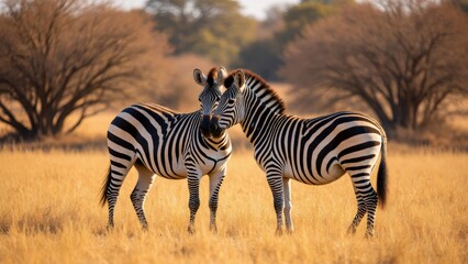 Fototapeta premium The warm moments of the Zebra couple
