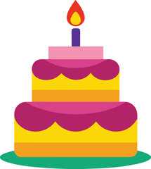 Birthday cake vector illustration