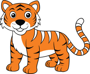 Cute baby Tiger cartoon vector illustration