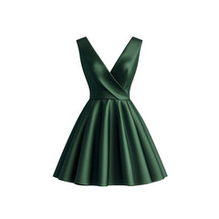 Elegant Emerald Green Satin Cocktail Dress - Fashion Apparel