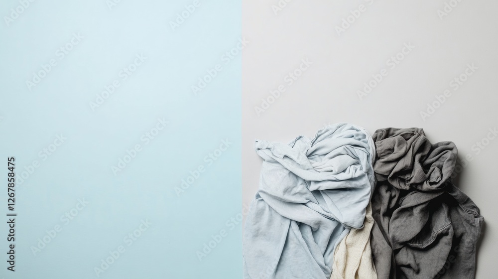 Poster comparison of clean and dirty laundry highlighting the difference in appearance and freshness for ev