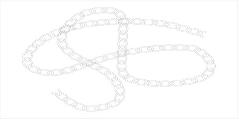 Fototapeta premium Chain Brush frames isolated on a white background. Chain brushes for fashion and jewelry digital illustration. Variety Design. EPS10