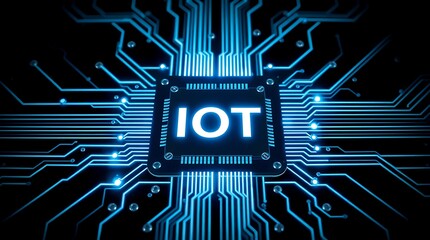 IoT (Internet of Things) Digital Transformation &ndash; Modern Technology on Microchip with AI, 5G, and Industrial IoT, IoT automation, smart sensors, IoT applications, cloud computing, edge computing