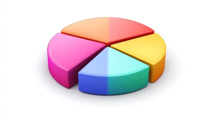 Fototapeta premium Colorful pie chart data presentation infographic