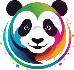 Panda Head vector design, Panda logo and icon Design, Colorful Panda vector design