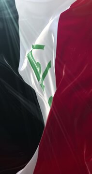 Irak Flag. 4K Vertical. Loop