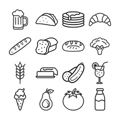 Food and beverage icon bundle 