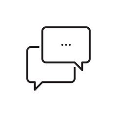 Black line chat icon design