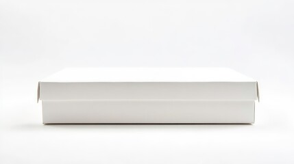 Empty white cardboard box on white background