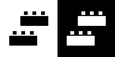 Building toy icons vectors set in solid style.