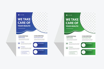 Obraz premium Modern healthcare medical flyer templet design vector file