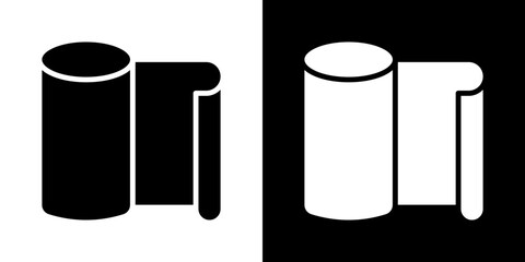 Foil roll icons vectors set in solid style.