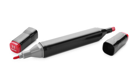 One double sided marker isolated on white