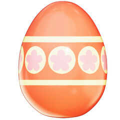 Easter Theme Cute Easter Egg Deco on transparent background , 3D Rendering