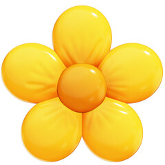 Easter Theme Cute Flower Deco on transparent background , 3D Rendering