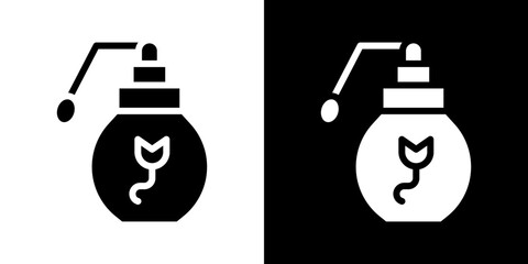 Perfume bottle icons vectors set in solid style.