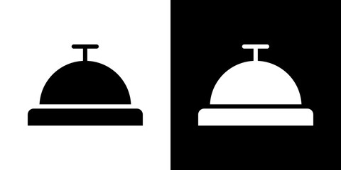Reception bell icons vectors set in solid style.