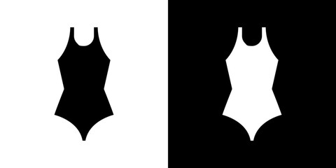 Swimsuit icons vectors set in solid style.