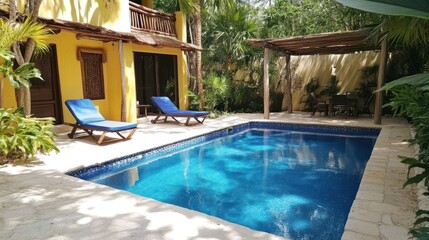 Tropical Villa Poolside Relaxation Paradise