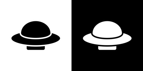 UFO icons vectors set in solid style.