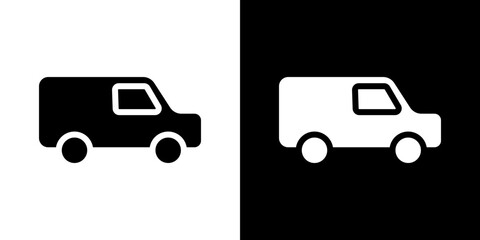 Van icons vectors set in solid style.