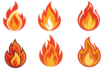 fire icon isolated vector on white background