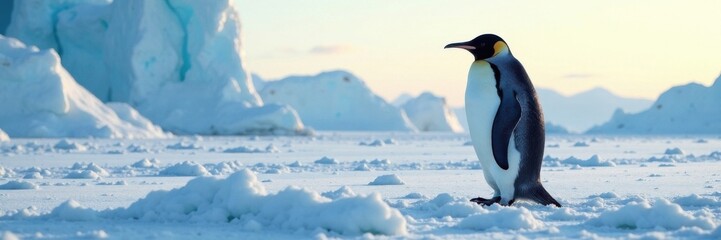 Snowy penguin habitat in South Pole, cold, south pole, snowy