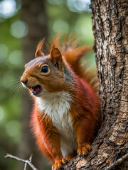 Curious Squirrel: Exploring the Treetops