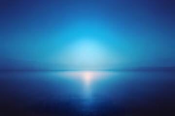 Obraz premium Serene Twilight Seascape A Stunning View of Tranquil Ocean Waters at Sunset