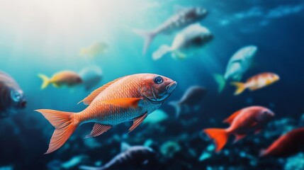 Fototapeta premium AI-driven sustainable fisheries ensuring ethical seafood harvesting, ocean conservation