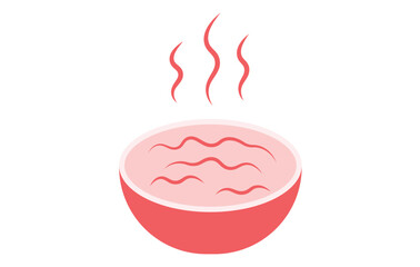 A steaming bowl of hot soup