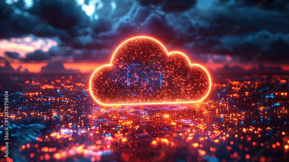 Poster illuminated cloud data center network system